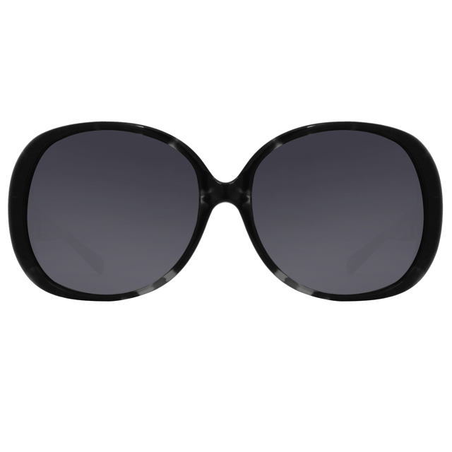 LOEWE 羅威初春新款 復古花紋大框款太陽眼鏡(藍/黑 SLW848-AM5X)