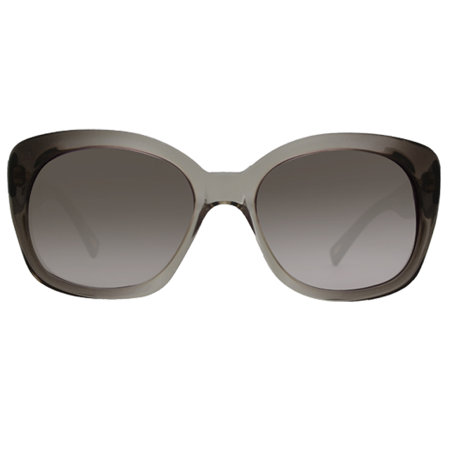 LOEWE 羅威明星同款大方框簡約皮革設計太陽眼鏡(透明黑 SLW842-0AGS)
