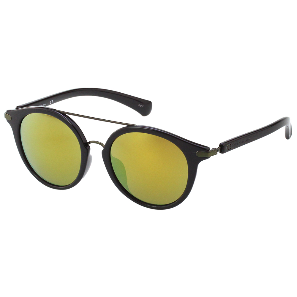 Calvin Klein- 時尚復古造型太陽眼鏡（黑色+反光鏡面）