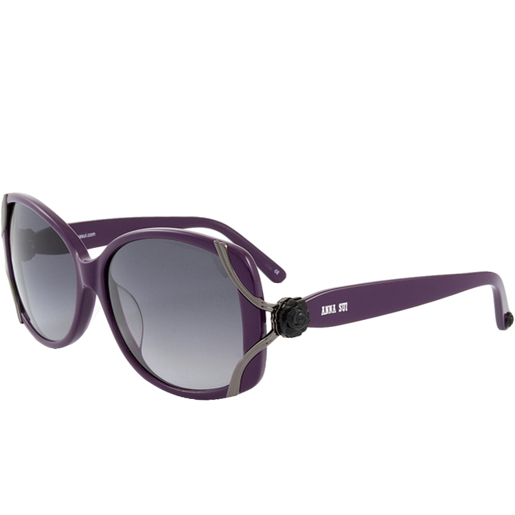 ANNA SUI 安娜蘇 時尚經典玫瑰造型太陽眼鏡(紫) AS845C729