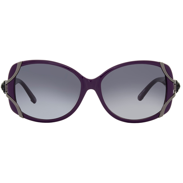 【Anna Sui 安娜蘇】復古時尚經典玫瑰造型太陽眼鏡(紫)AS845729