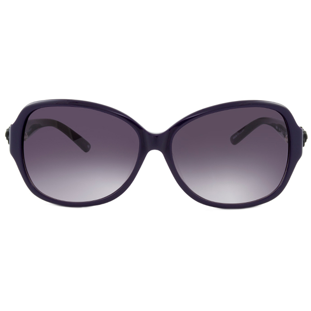 【Anna Sui 安娜蘇】復古經典玫瑰細框太陽眼鏡(紫)AS846736
