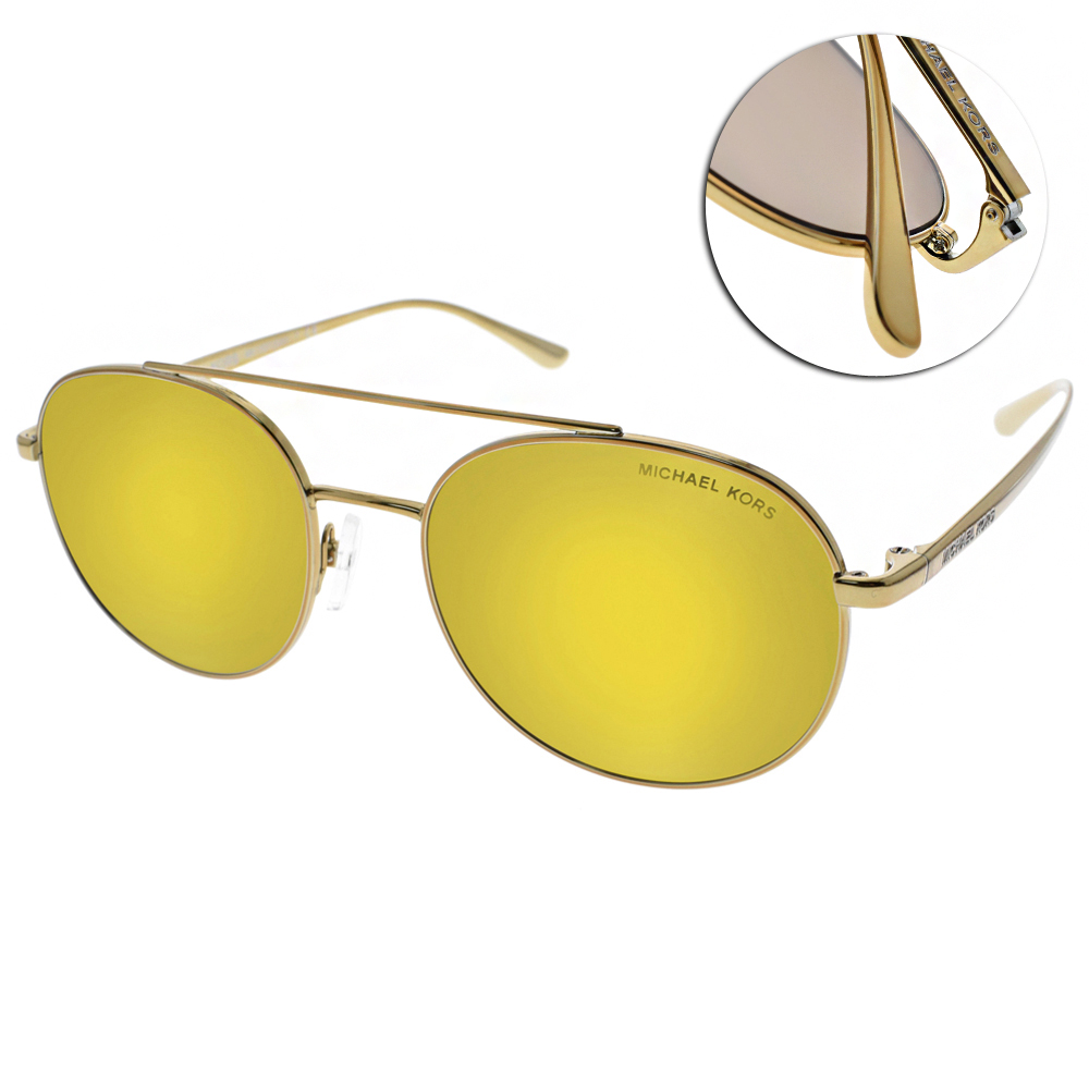 MICHAEL KORS太陽眼鏡 復古時尚圓框款(金-黃水銀) #MK1021 11687P
