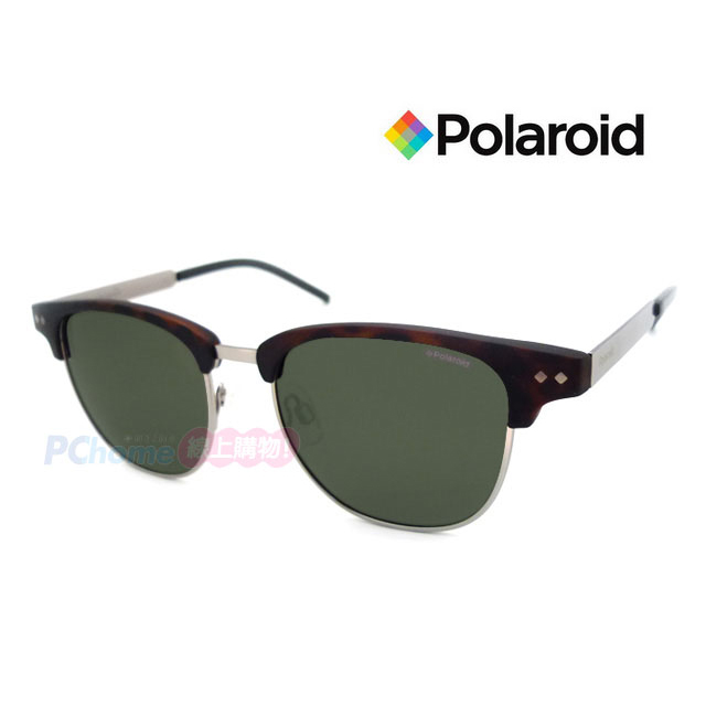 Polaroid 寶麗來 時尚復古設計偏光太陽眼鏡 PLD1027/S 霧玳瑁上眉框灰綠偏光鏡片