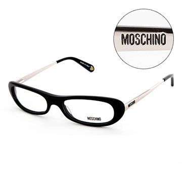 MOSCHINO復古金屬造型平光眼鏡(黑) MO02201