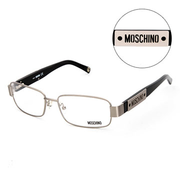 MOSCHINO經典金屬LOGO設計平光眼鏡(黑) MO04801