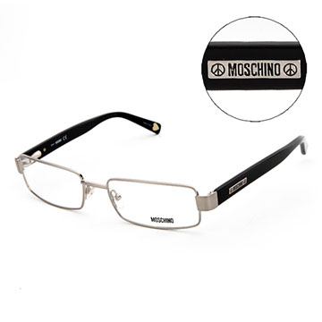 MOSCHINO義大利經典造型平光眼鏡(黑) MO03801