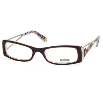 MOSCHINO義大利設計復古金屬LOGO造型眼鏡(豹紋) MO01302