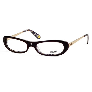 MOSCHINO復古金屬造型平光眼鏡(豹紋) MO02202