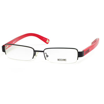 MOSCHINO經典愛心圓點造型平光眼鏡(紅) MO03702