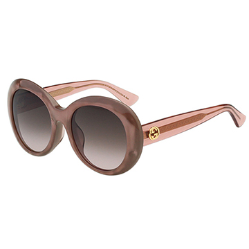 GUCCI - 復古圓框 太陽眼鏡 (粉膚色)