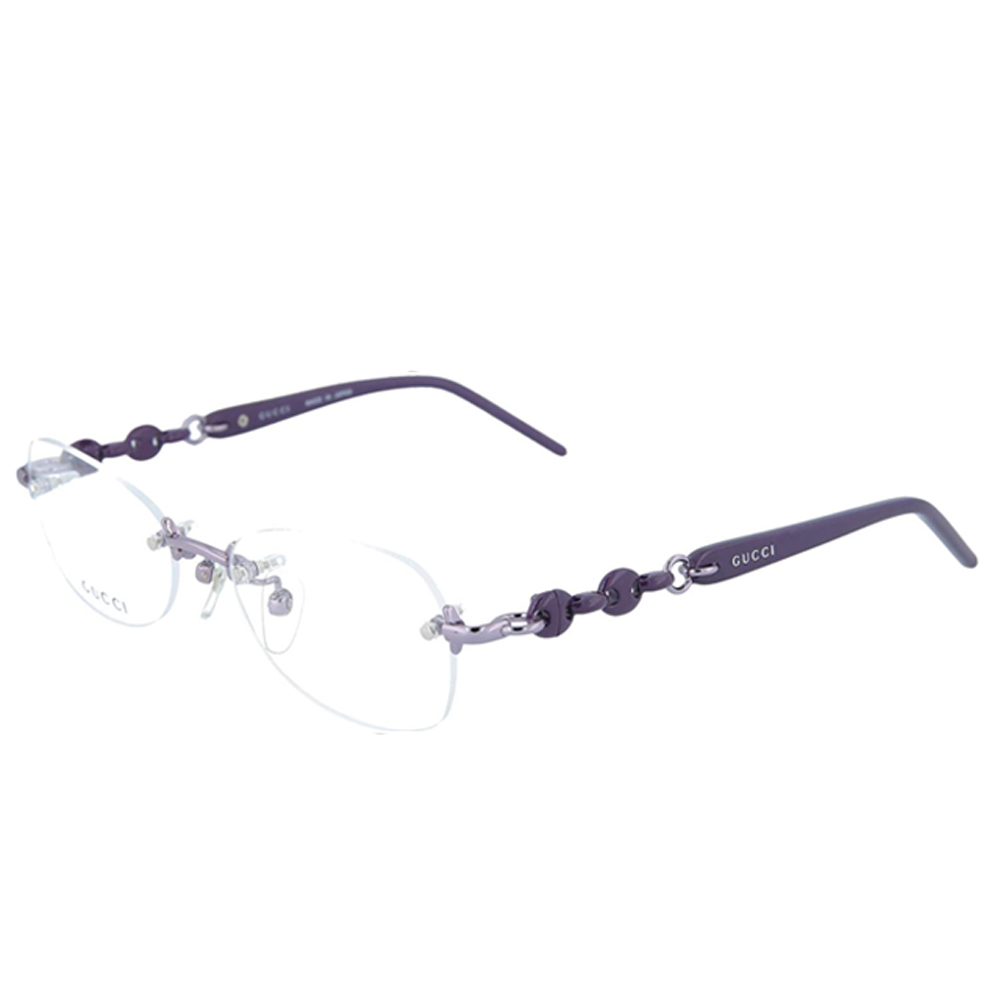GUCCI 古馳 日本製 純鈦材質 經典扣環無框光學眼鏡 GG8557J 紫