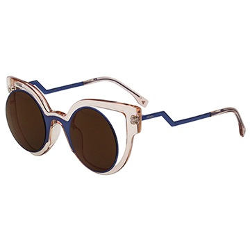 FENDI-時尚造型 太陽眼鏡 (透明粉+藍色) FF0137S