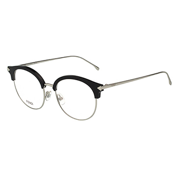 FENDI 復古眉框圓框 光學眼鏡 (銀色)FF0165