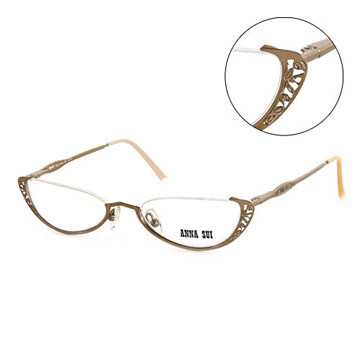 Anna Sui 日本安娜蘇 復古時尚立體精雕造型平光眼鏡(金) AS02501