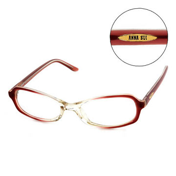 Anna Sui 日本安娜蘇 時尚經典漸層造型平光眼鏡(紅) AS05001