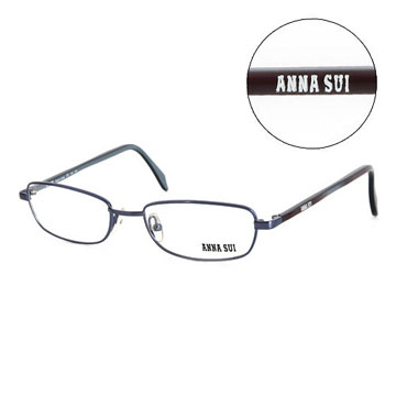 Anna Sui 日本安娜蘇 時尚珠光金屬造型平光眼鏡(藍) AS05403