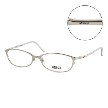 Anna Sui 日本安娜蘇 個性經典造型平光眼鏡(銀) AS06204