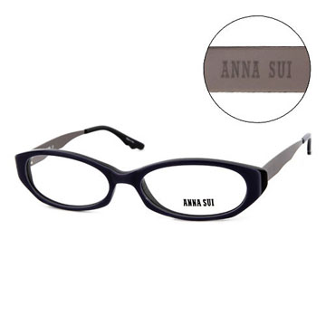 Anna Sui 日本安娜蘇 時尚質感金屬架造型平光眼鏡(藍) AS08802