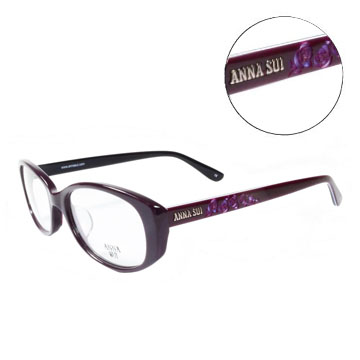 ANNA SUI日本安娜蘇薔薇雕刻造型平光眼鏡(紫色)AS577-713