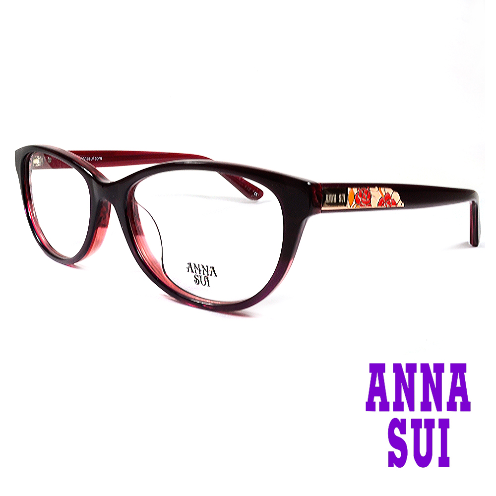 ANNA SUI 綻放薔薇浮雕造型眼鏡(紅色)AS618-209
