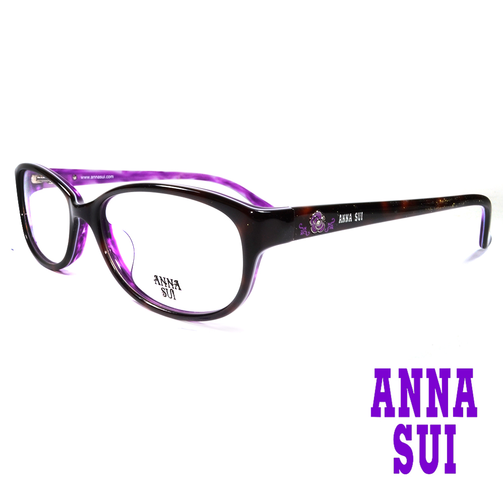 ANNA SUI經典薔薇造型眼鏡(琥珀)AS620-152