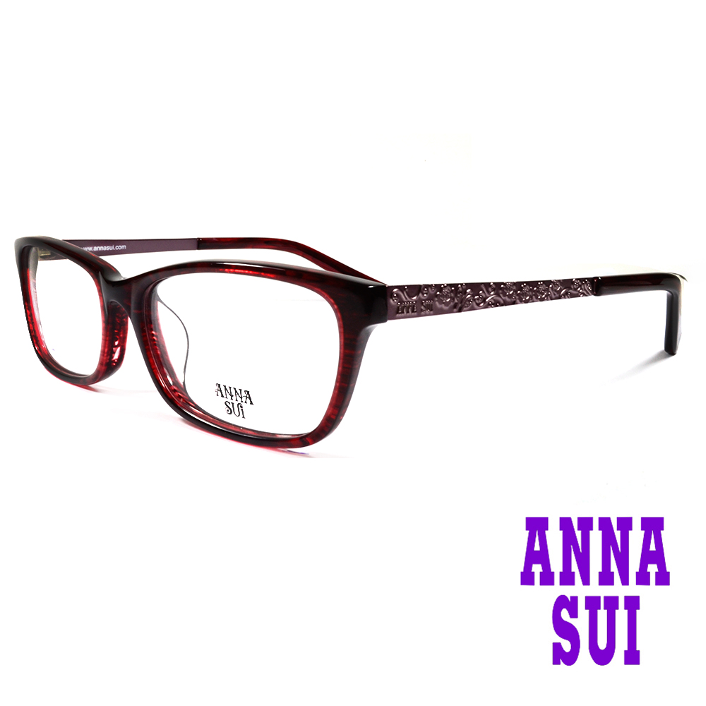 ANNA SUI 立體薔薇浮雕造型眼鏡(復古紅)AS624-209