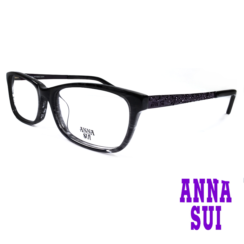 ANNA SUI立體薔薇浮雕造型眼鏡(黑色)AS624-905