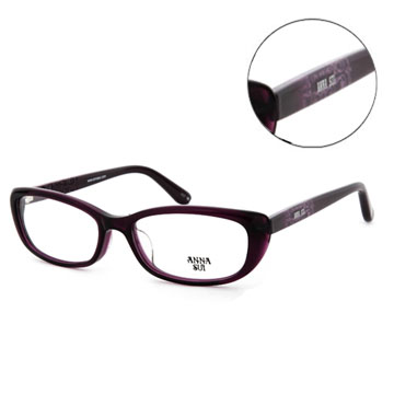 Anna Sui 日本安娜蘇 時尚透視造型平光眼鏡(紫) AS581718