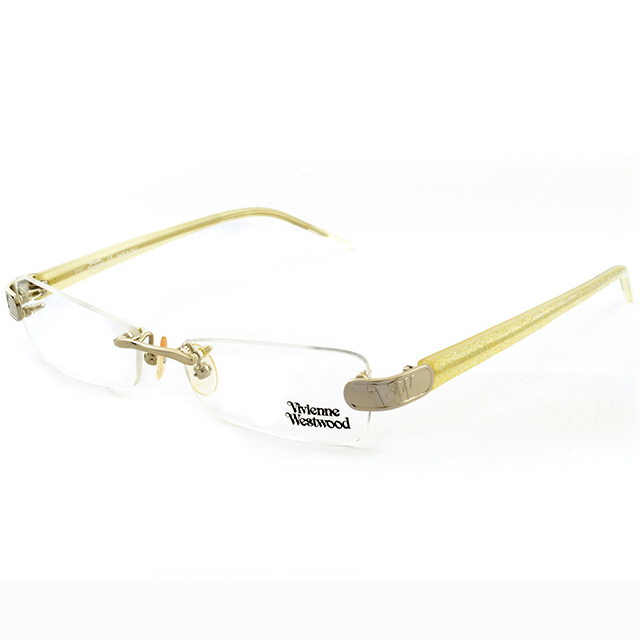 Vivienne Westwood 英國薇薇安魏斯伍德★立體金屬標誌造型★光學眼鏡(白+金粉) VW11003