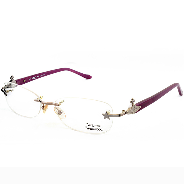 Vivienne Westwood 英國薇薇安魏斯伍德★經典浮雕造土星造型★光學眼鏡(紫色) VW12204