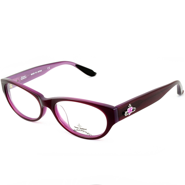 Vivienne Westwood 英國Anglomania俏皮心型迴紋針設計★經典個性光學眼鏡(漸層紫)AN232C1