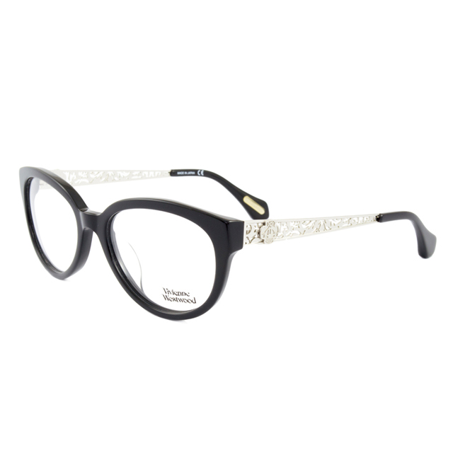 Vivienne Westwood 英國薇薇安魏斯伍德皇家貴氣精雕系列款光學眼鏡(黑/銀)VW320V01