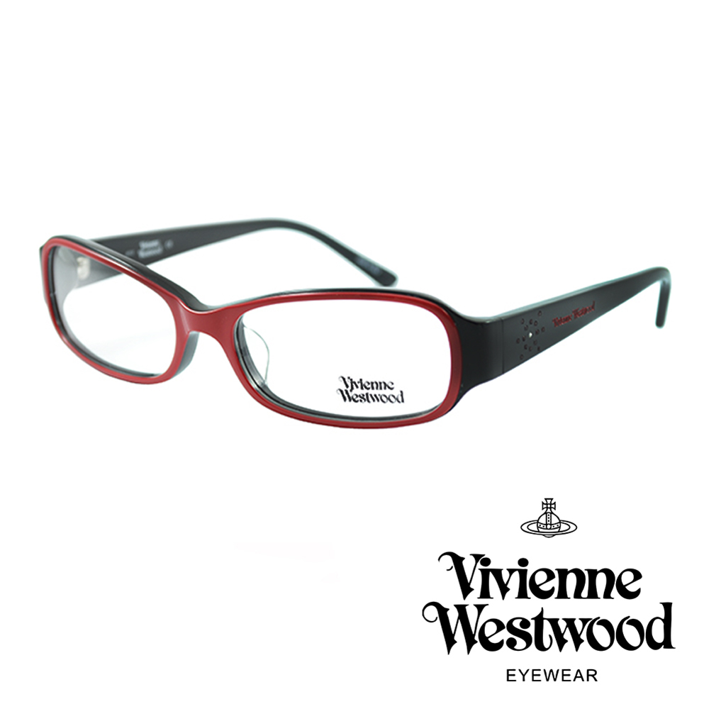 【Vivienne Westwood】光學鏡框時尚晶鑽英倫風-紅 VW17401