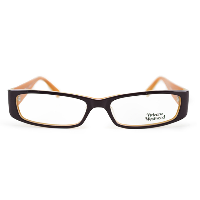【Vivienne Westwood】英國薇薇安魏斯伍德時尚黑框光學眼鏡(橘) VW124-02