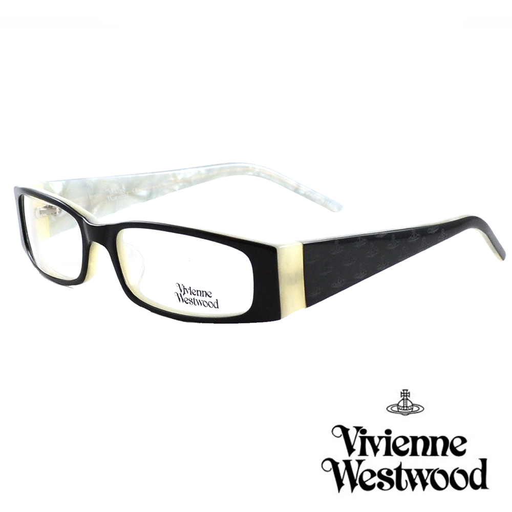 【Vivienne Westwood】英國薇薇安魏斯伍德經典LOGO光學眼鏡(黑/米黃) VW177-01