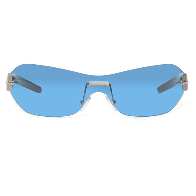 EXTe 義大利 時尚一片式漸層框太陽眼鏡 / 藍EX52904