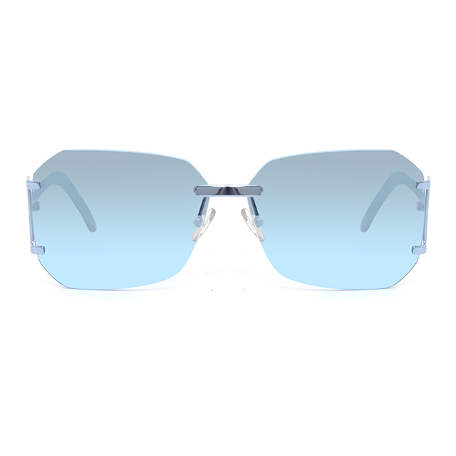 EXTe 義大利 漸層無邊框簡約款太陽眼鏡 / 藍 EX51403