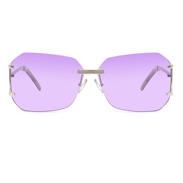 EXTe 義大利 漸層無邊框簡約款太陽眼鏡 / 紫 EX51402
