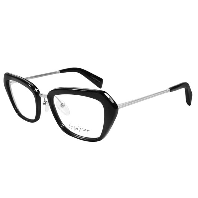 Yohji Yamamoto 山本耀司 金屬混搭多邊矩形框光學眼鏡【黑/銀】YY1005-115