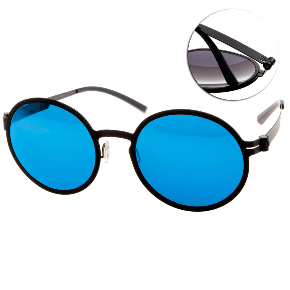 VYCOZ太陽眼鏡 薄鋼工藝圓框款(黑-藍水銀) #WALKER BLKBBK