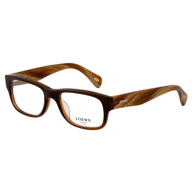 LOEWE 皇室品牌羅意威仿木紋典雅光學眼鏡(淺棕)VLW834-0D83