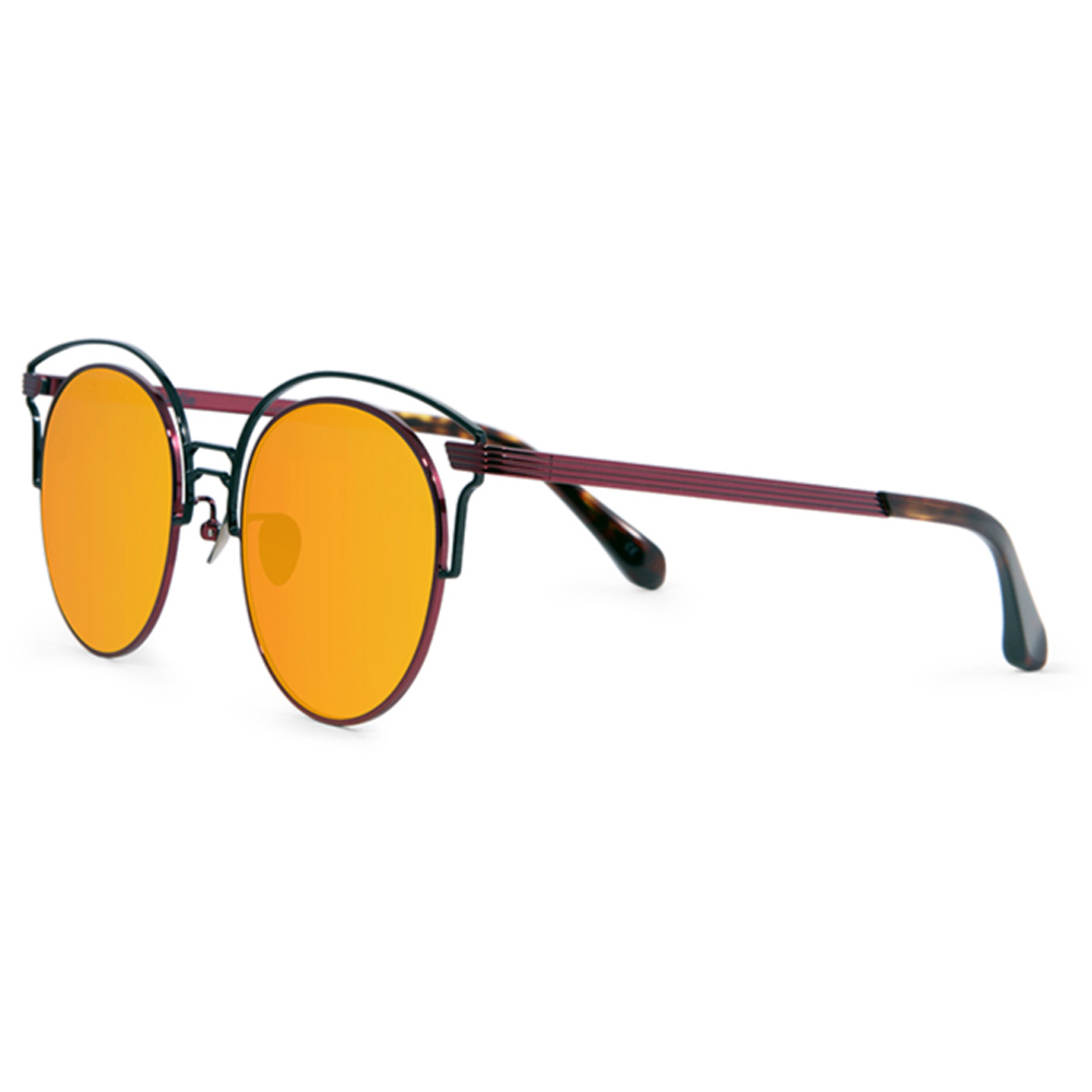 Optician Charlie 韓國亞洲專利 NPC系列太陽眼鏡 - NPC RG ▶ 雜誌款(酒紅 + 水銀橘鏡面)
