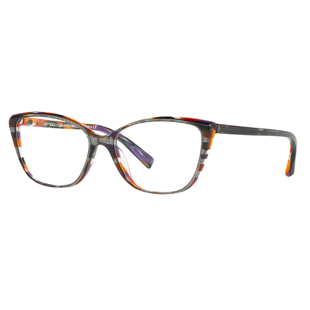 alain mikli 法式絢彩網點線條時尚光學眼鏡(繽紛黑)AL3082-001