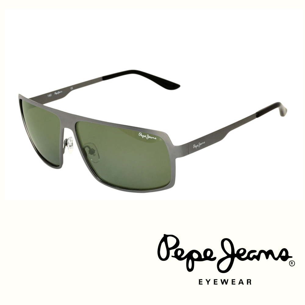 Pepe Jeans 英倫矩形飛行員款金屬太陽墨鏡 (銀) PJ5060C2