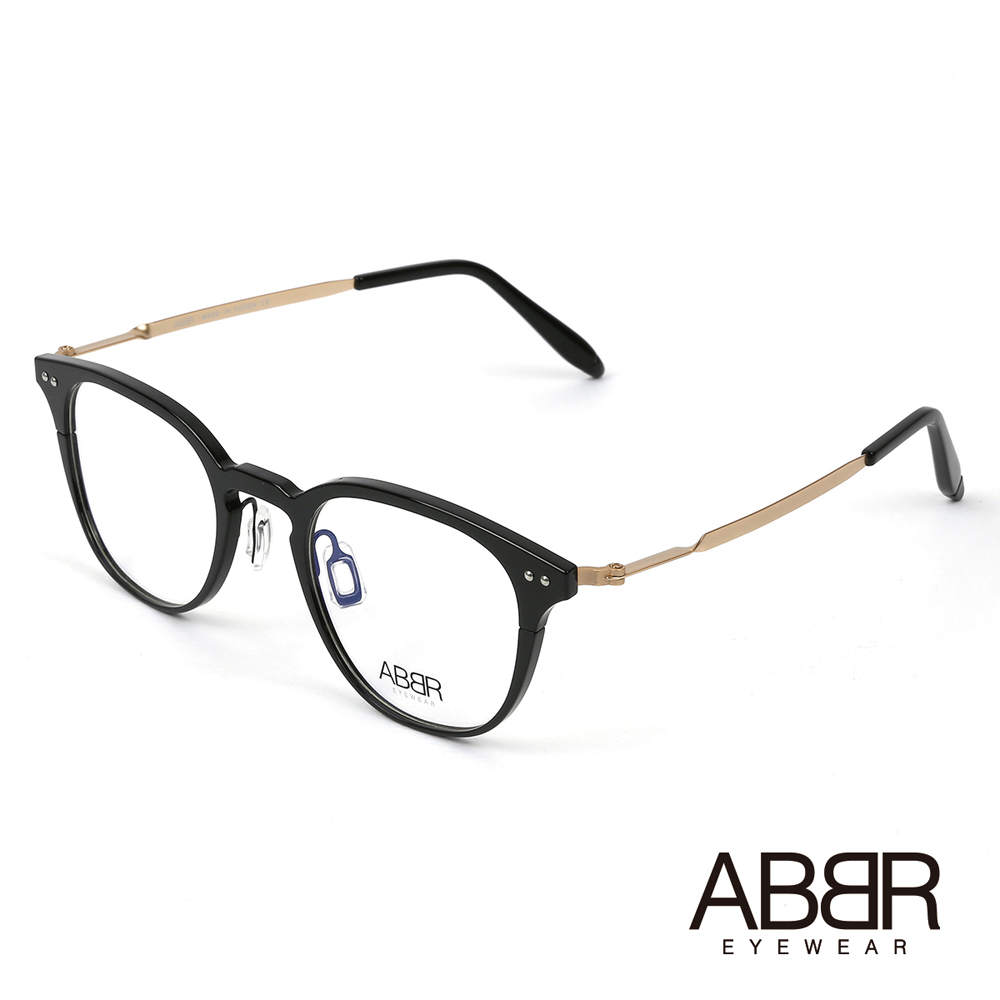 ABBR 北歐瑞典新典範硬鋁合金光學眼鏡(黑/金) NP-01-002-C01