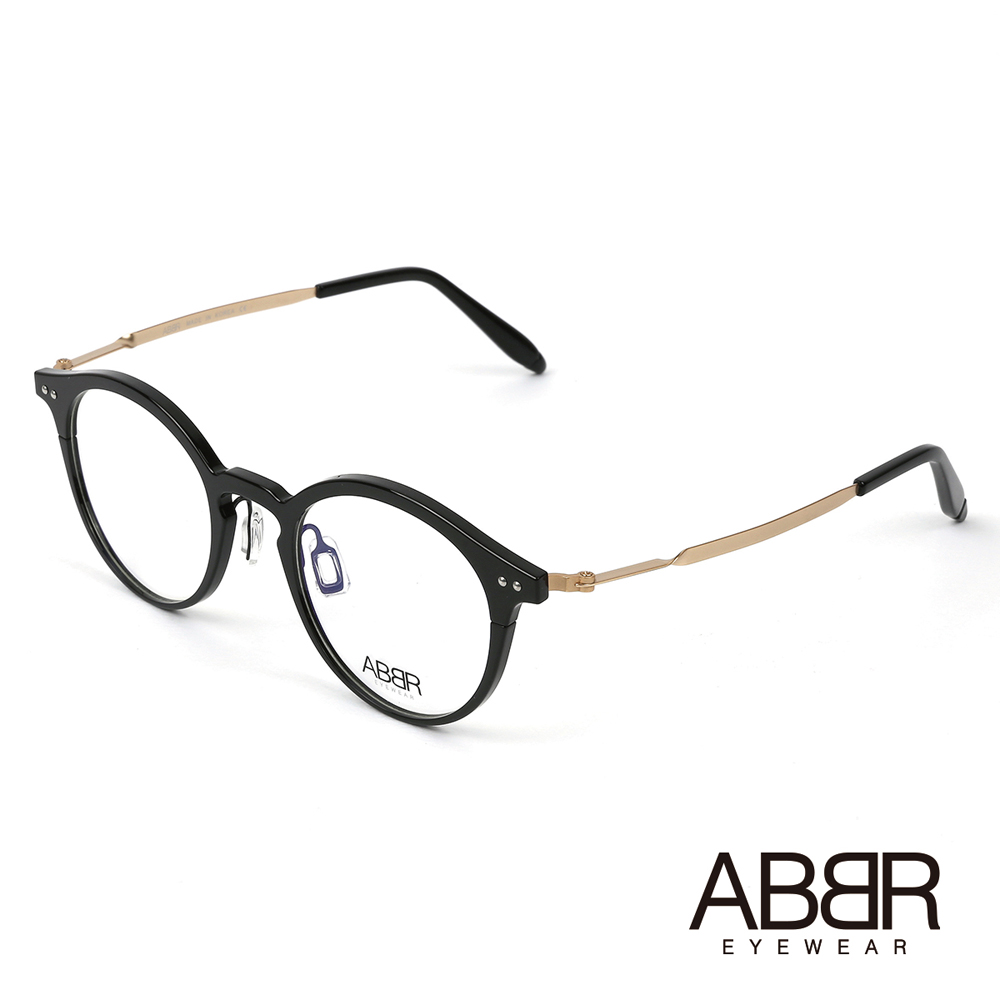 ABBR 北歐瑞典新典範硬鋁合金光學眼鏡(黑/金) NP-01-003-C01