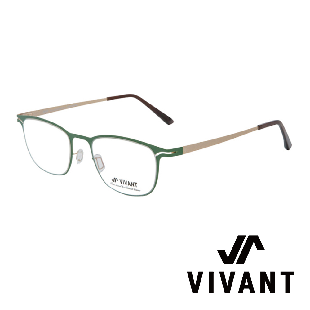 VIVANT 江南奢侈品牌金屬矩形光學眼鏡．綠【CARRE Green】
