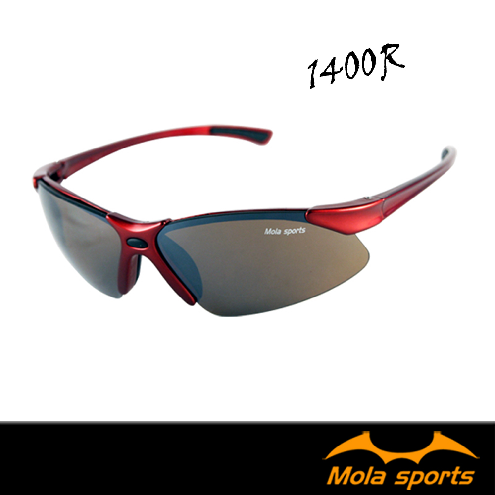 Mola Sports 摩拉運動太陽眼鏡 男女 超輕 紅1400R-跑步/高爾夫/戶外/登山