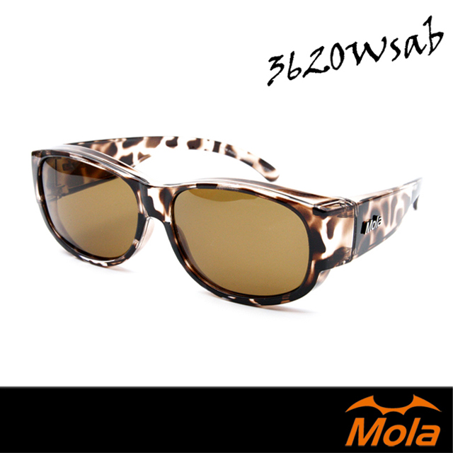 MOLA摩拉外掛式偏光太陽眼鏡 套鏡 男女 UV400 近視可戴 3620Wsab
